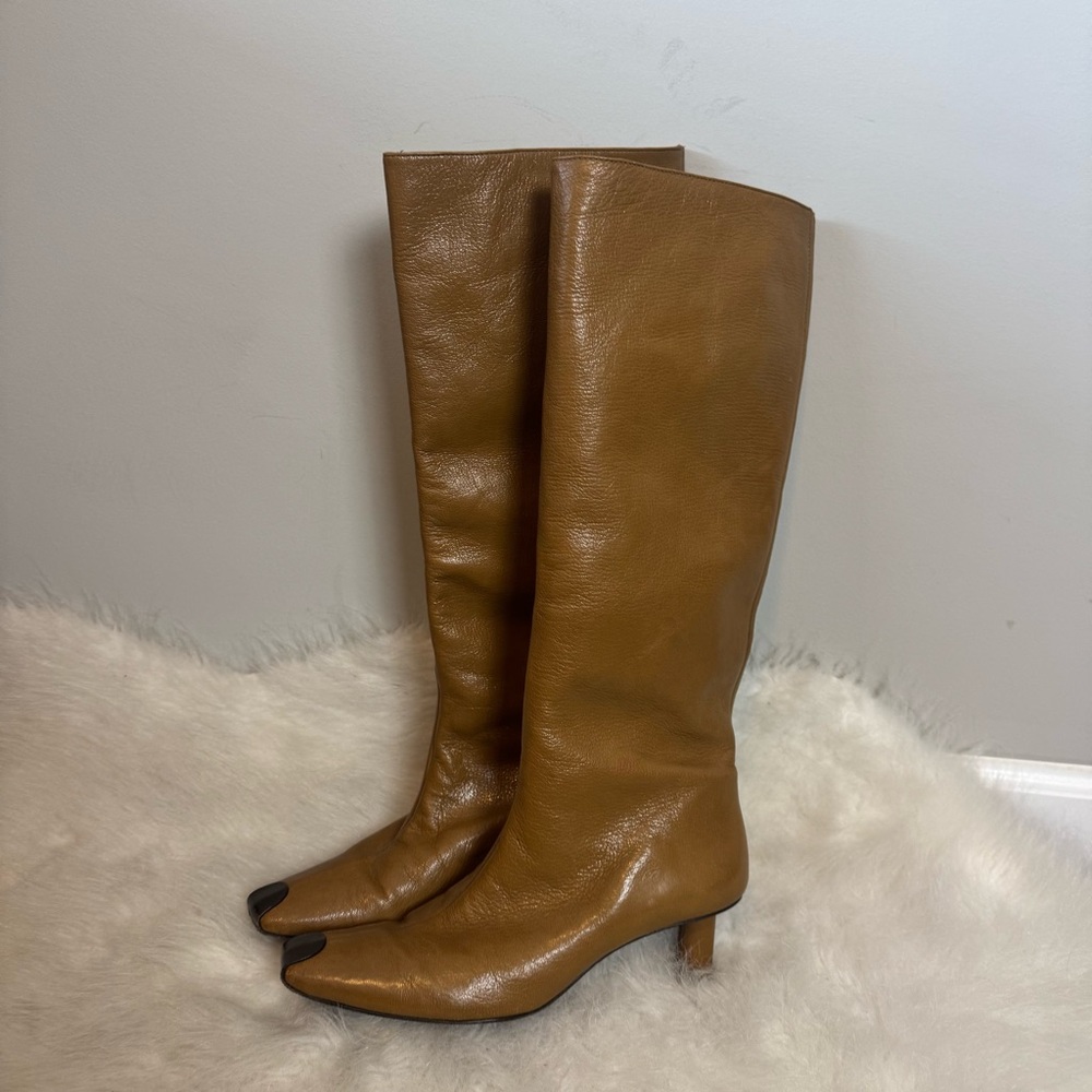 Tory Burch Tubo Knee High Leather Boots in Granola 8.5 - Picture 3 of 9